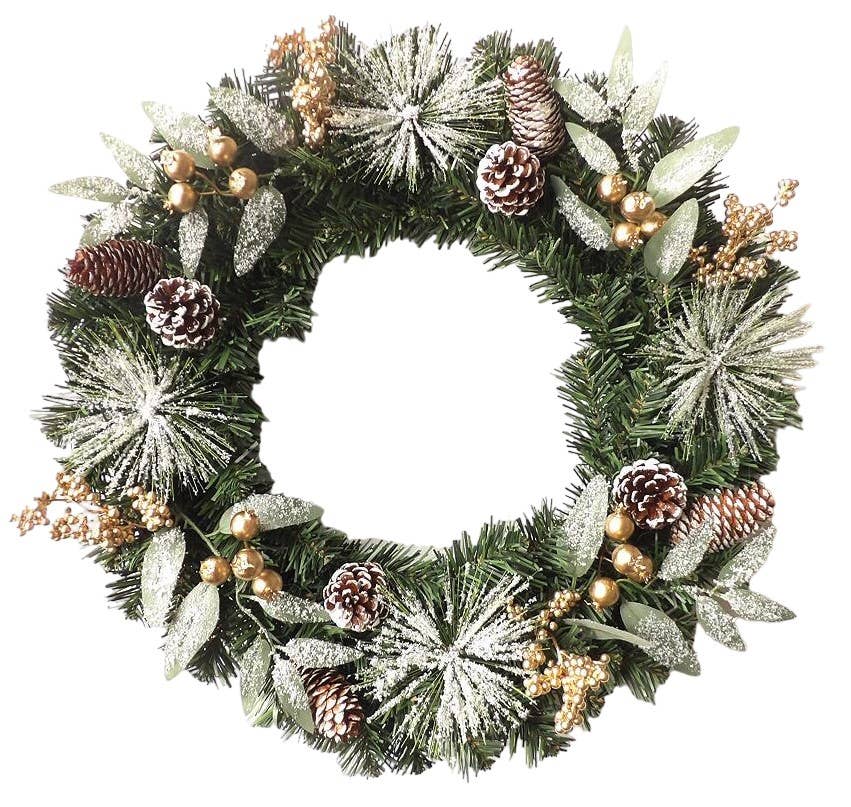 Snowflake Effect Festive Wreath 50 cm