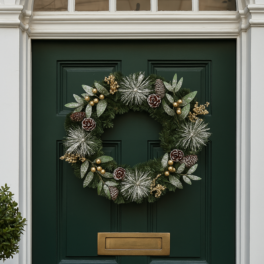 Snowflake Effect Festive Wreath 50 cm