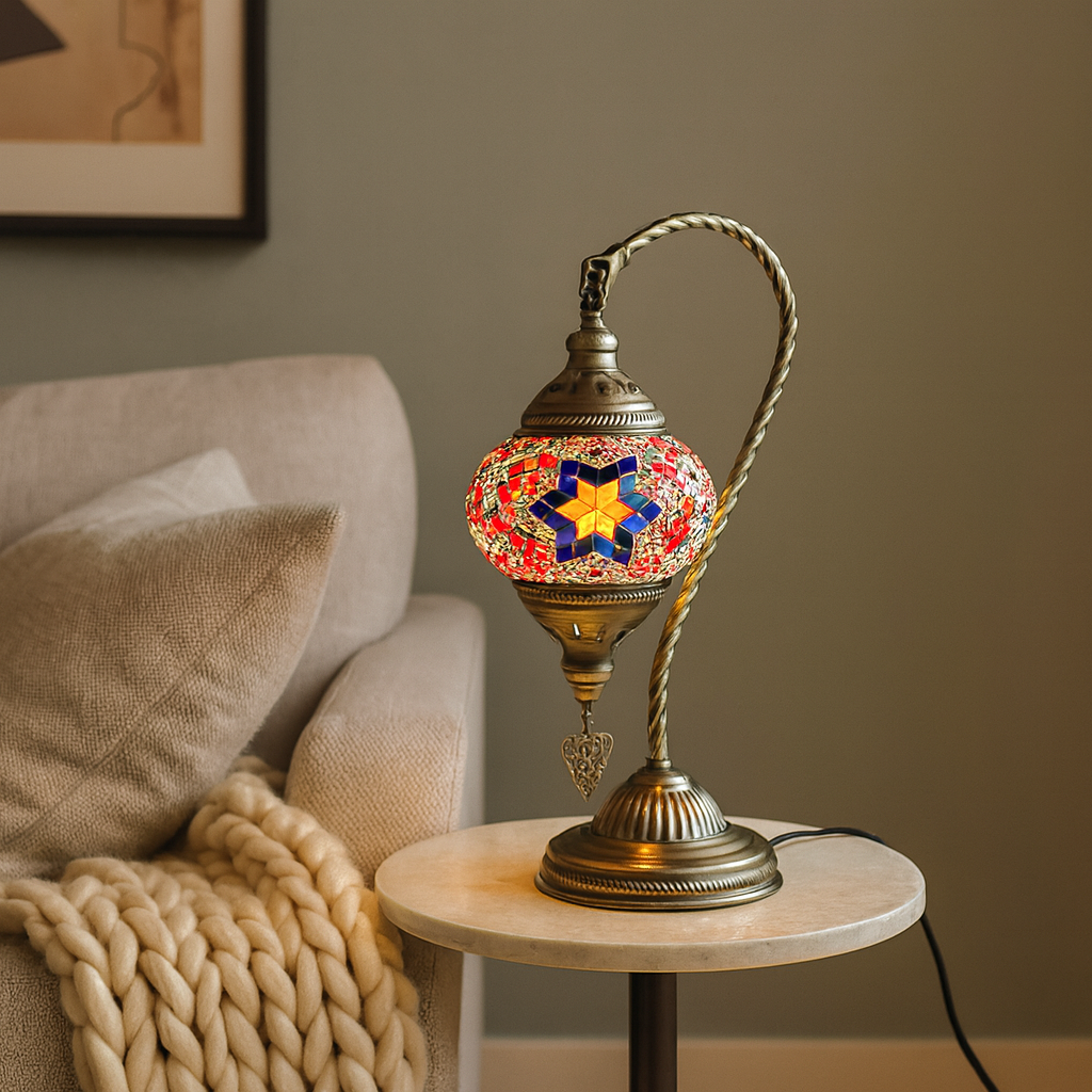 Colourful Turkish Style Mosaic Glass Lamp
