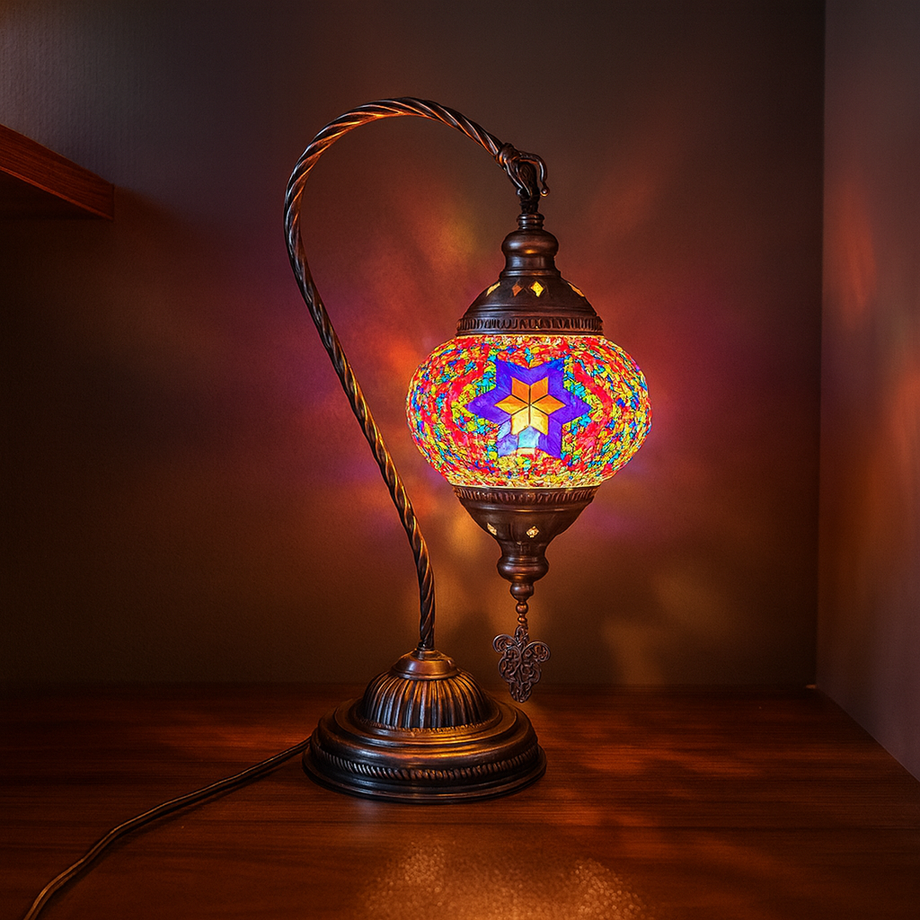 Colourful Turkish Style Mosaic Glass Lamp