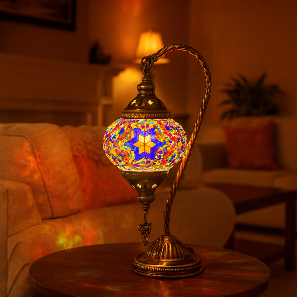 Colourful Turkish Style Mosaic Glass Lamp