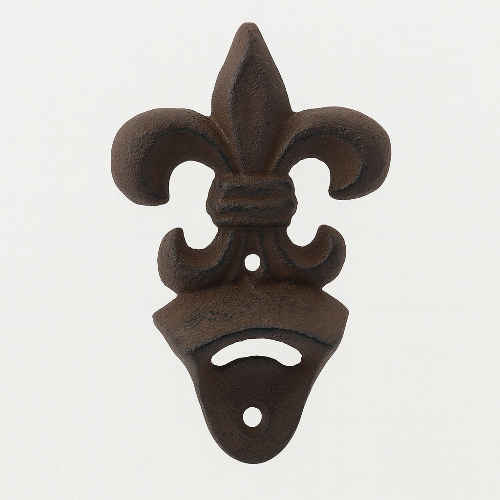 Traditional Style Fleur De Lis Pattern Cast Iron Bottle Opener
