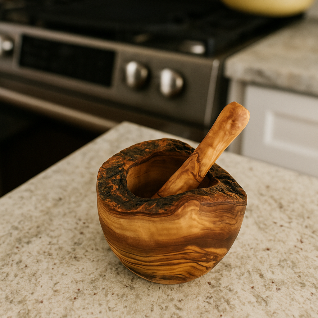 Rustic Olive Wood Mortar (12 cm)
