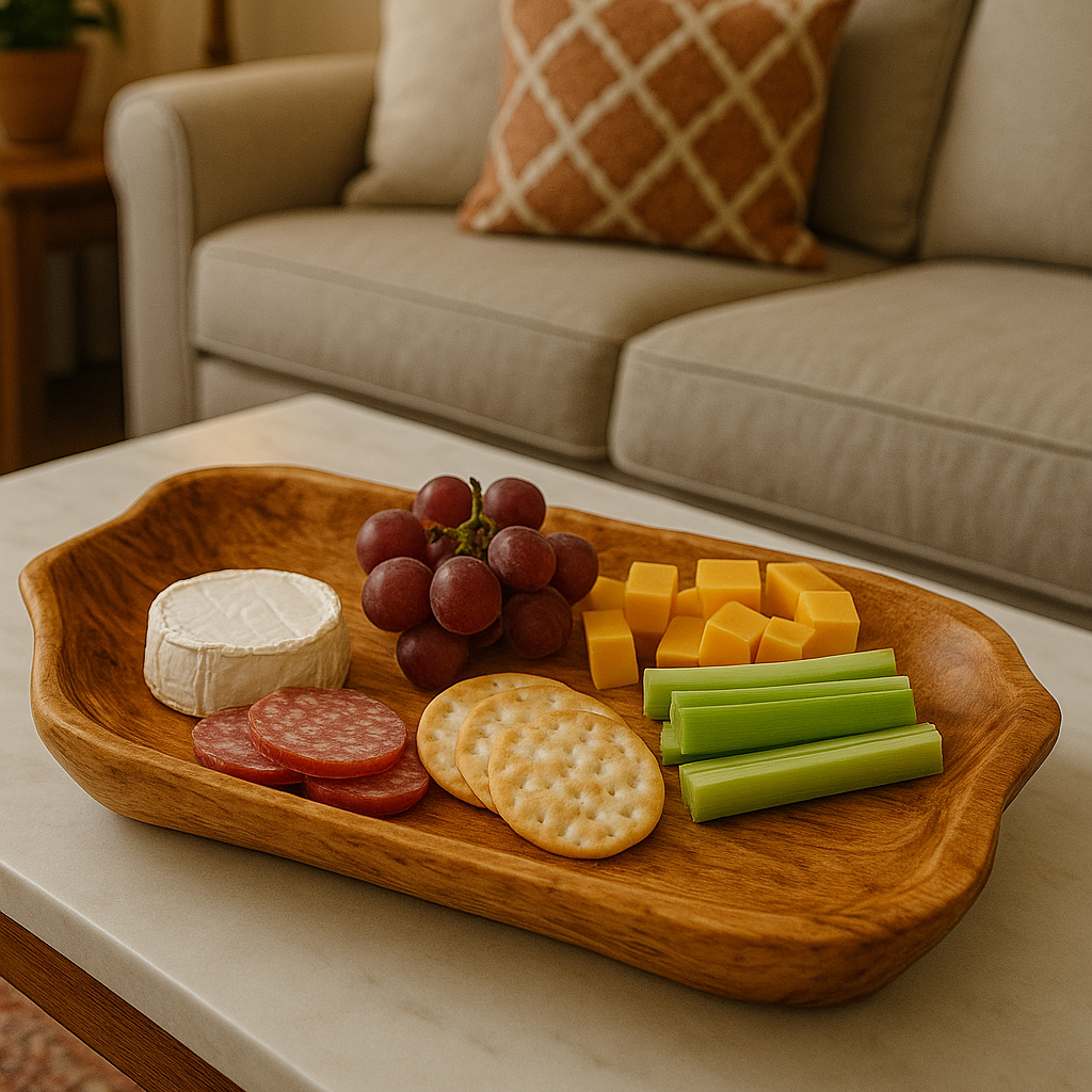 Live Edge Rustic Cedar Wood Serving Plate (38cm)