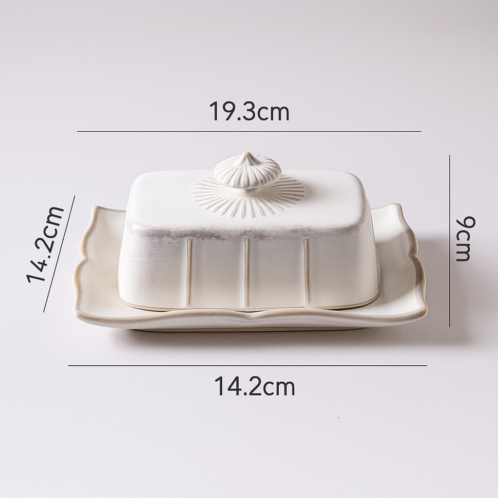 Retro European Ceramic Butter Dish