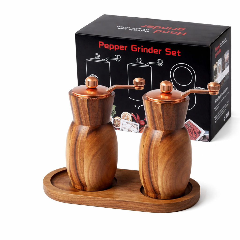 Acacia Wooden Salt & Pepper Grinder Set