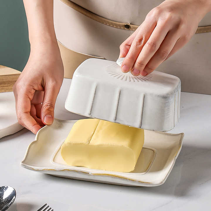 Retro European Ceramic Butter Dish