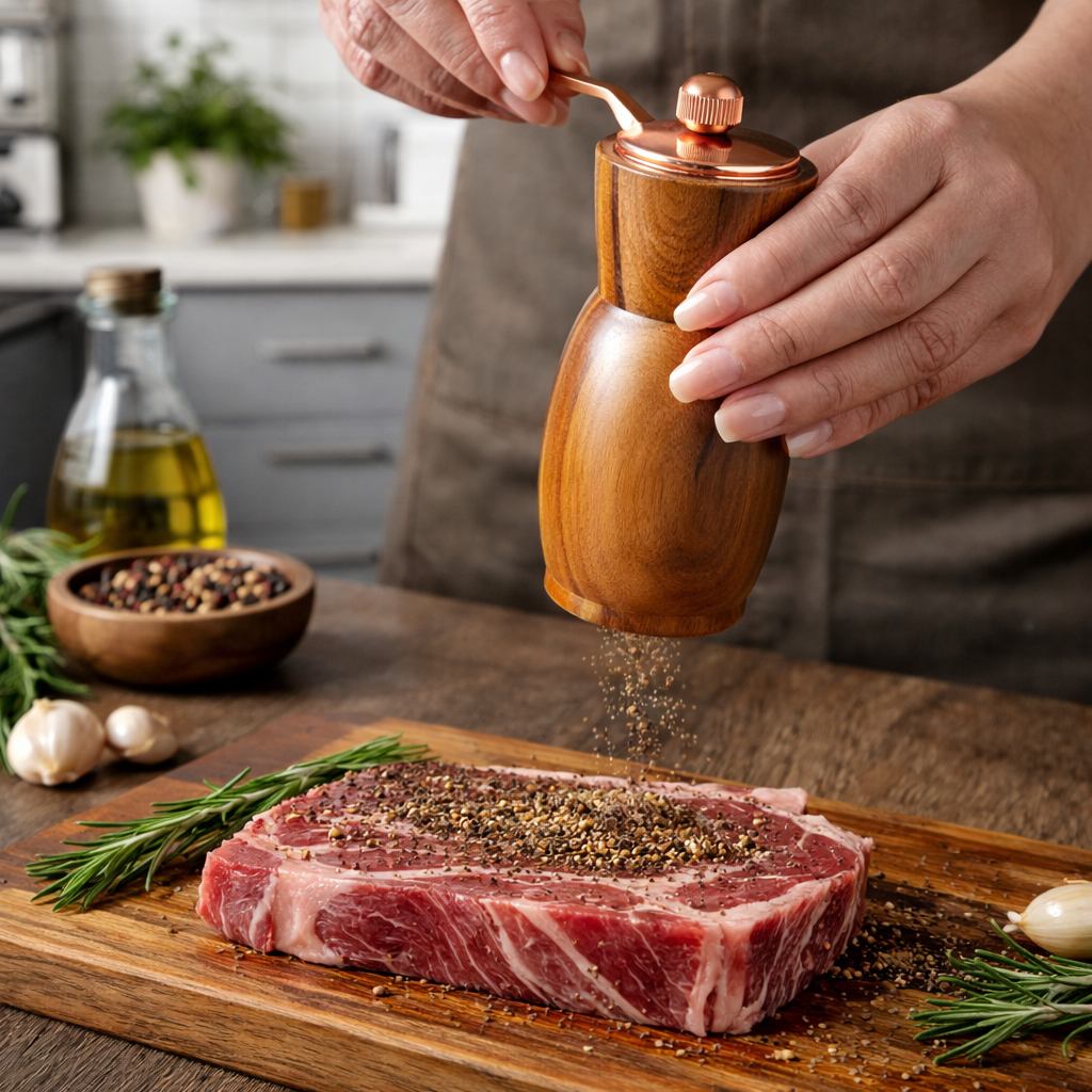 Acacia Wooden Salt & Pepper Grinder Set