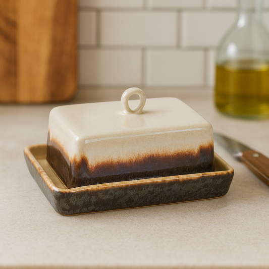 Artisan Quartz Glazed Stoneware Butter Dish