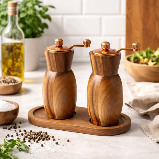 Acacia Wooden Salt & Pepper Grinder Set