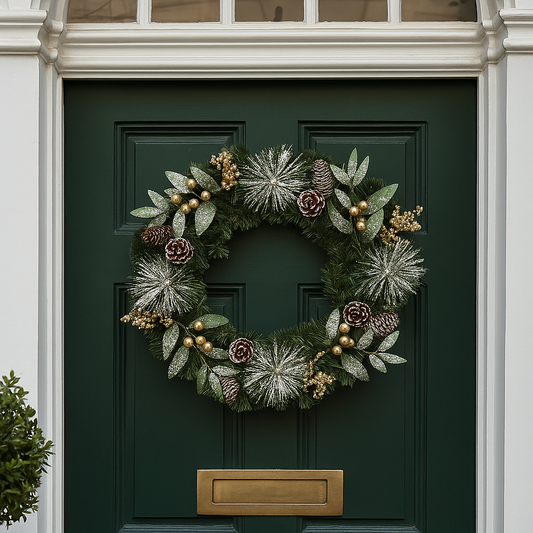 Snowflake Effect Festive Wreath 50 cm