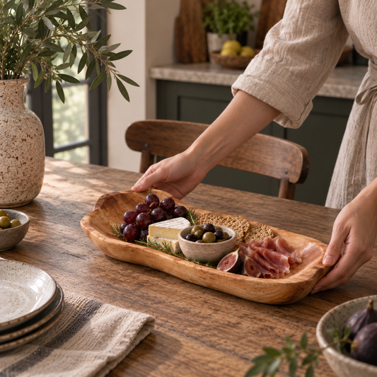 Live Edge Rustic Cedar Wood Serving Plate (38cm)