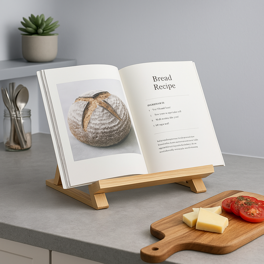 Bamboo Wood Recipe Book Holder