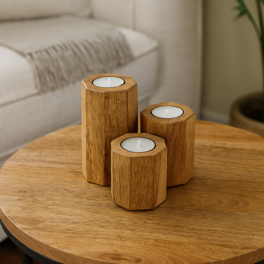 Set of Three Hexagon Tealight Holders