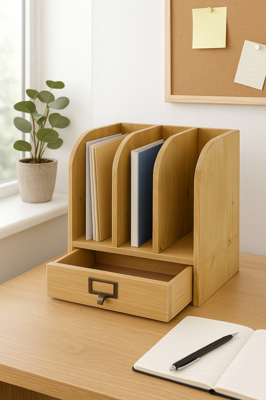 Wooden Files with Drawer 30 x 23 x 35 cm