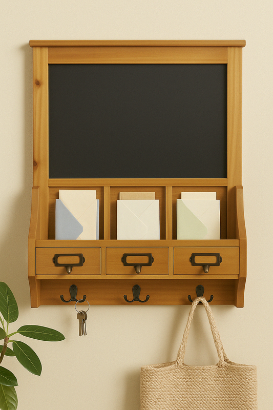 Chalkboard with hooks and Post Space 47 x 10 x 59cm