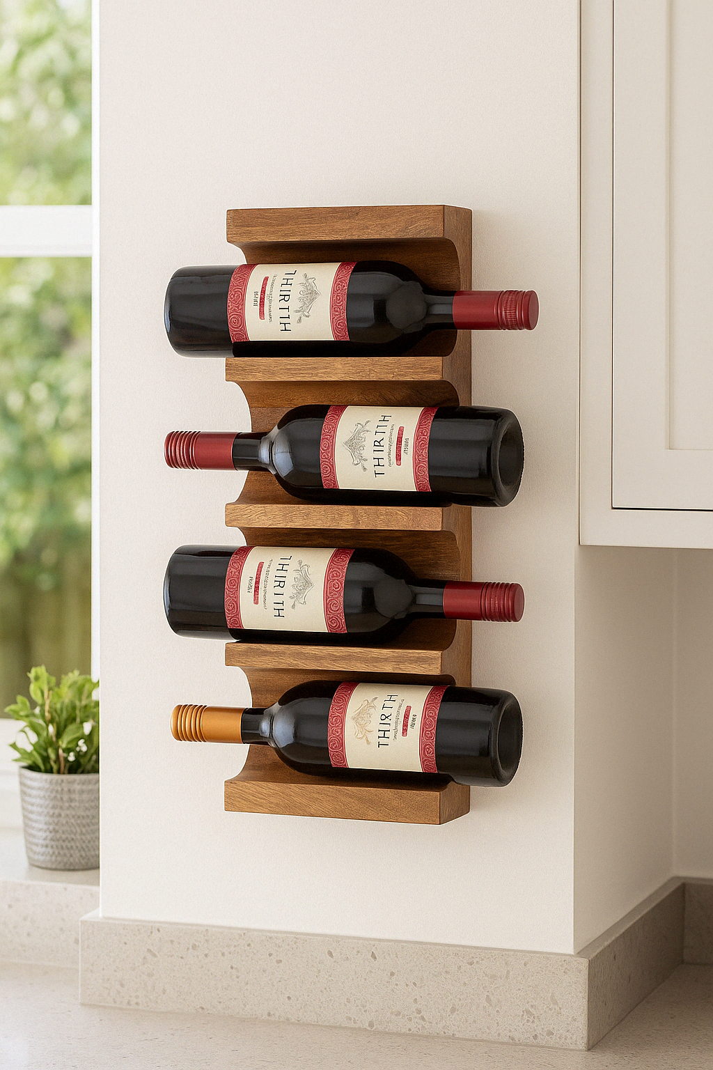 Wall Mounted Wooden Wine Rack