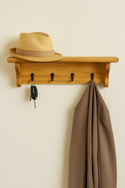 Keys Hanging Rack With Shelf PLAIN WOOD