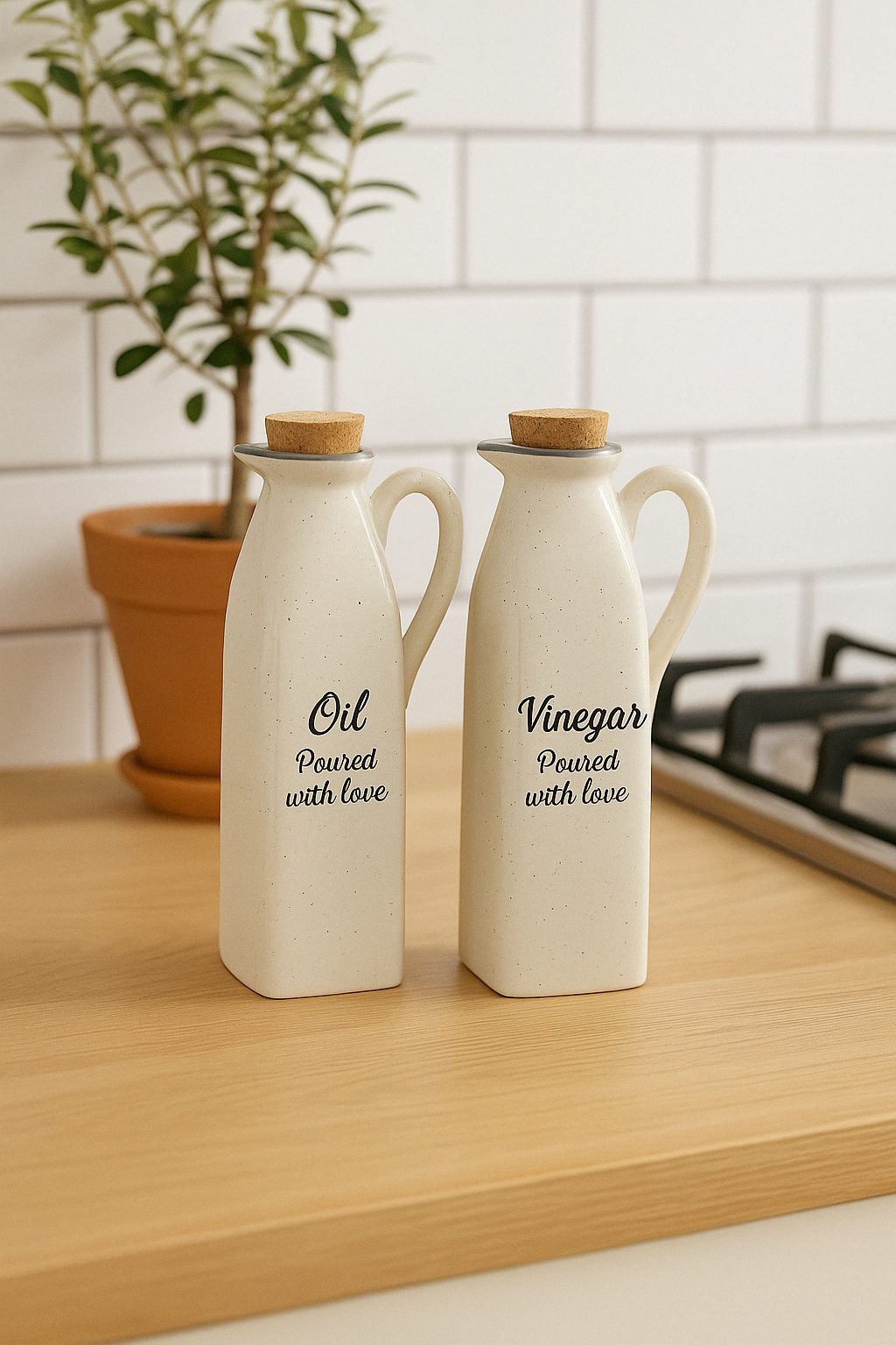 Antique Grey Oil & Vinegar Containers