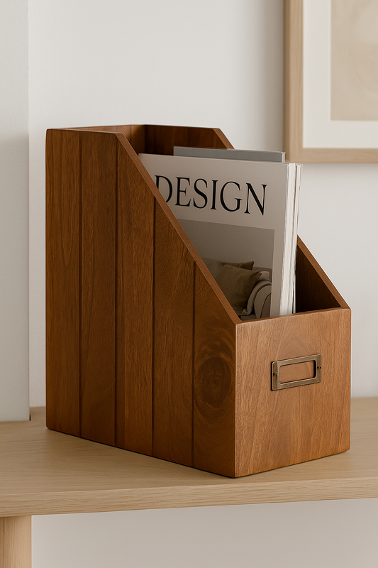 Solid Wood Magazine Organiser