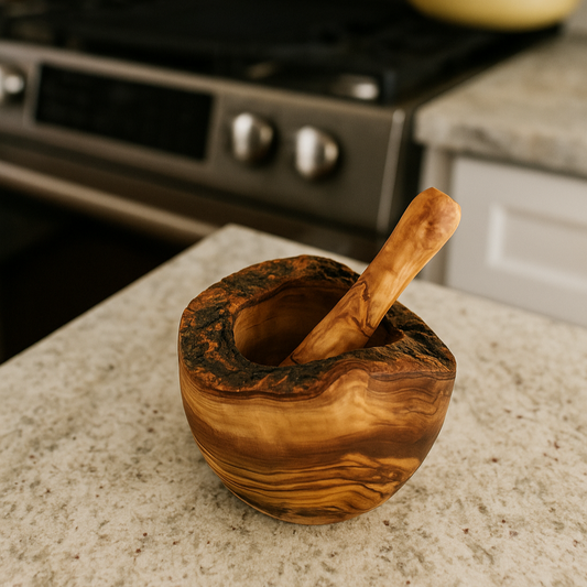 Rustic Olive Wood Mortar (12 cm)
