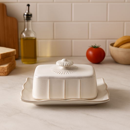 Retro European Ceramic Butter Dish