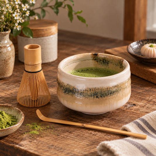 Matcha Tea Set (21 oz Bowl) with Whisk and Tea Spoon