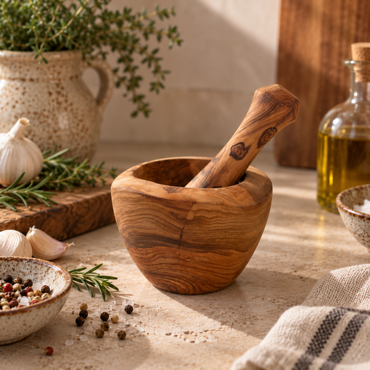 Rustic Olive Wood Mortar (12 cm)